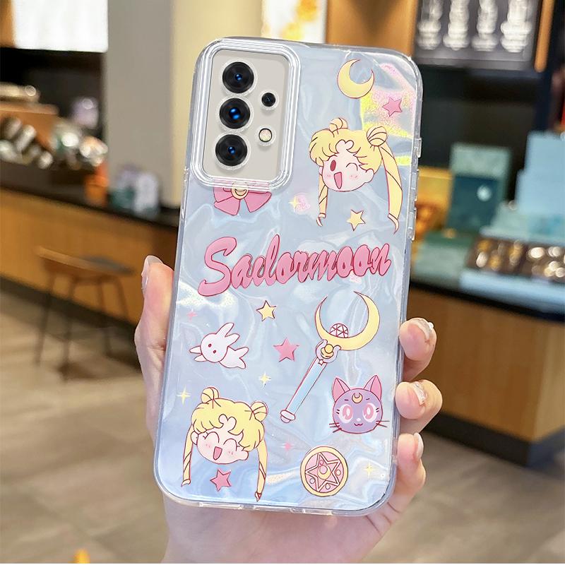 Lovely Sailors Moons Anime Phone Case for Samsung Galaxy S24 S23 S22 S21 Plus Ultra A73 A72 A71 A55 A54 A53 Non-Slip Back Covers