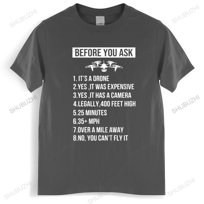 Tshirt Men Cotton Tops Drone Pilot Gift, Drone T-Shirt, Commercial Drone Pilot Drone Operator Shirt Black Men T Shirt Euro Size