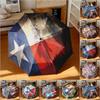 1 Stück Die Flagge des Bundesstaates Texas und Cowboys Regenschirm Tragbarer Faltregenschirm Eisenrahmen Lochknochenstruktur Outdoor Heimregenschirm