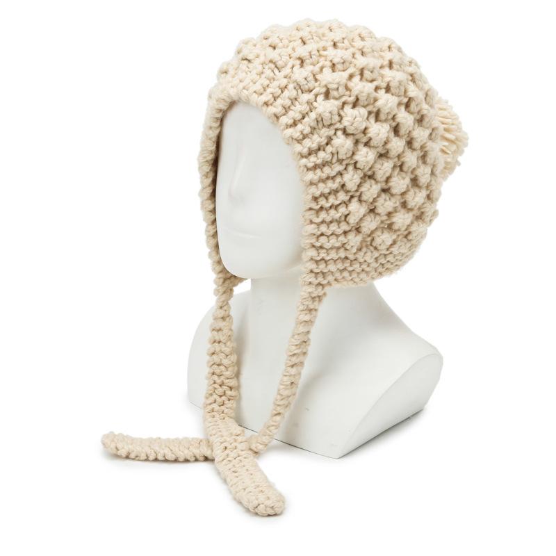 Autumn and Winter Hats for Women In Women's Cute Multi Color Ear Protection Wool Knitted Hat Outdoor Shopping Baotou Warm Cotton Hat