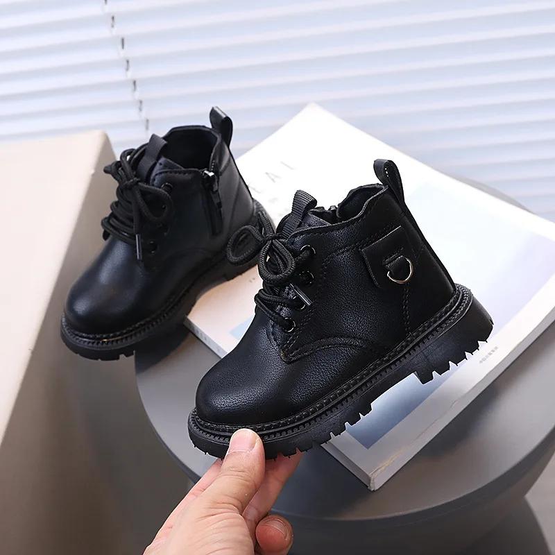 Мальчики Девочки Короткие Ботинки с Металлической Отделкой Детские Ботильоны Мягкая — фото 5