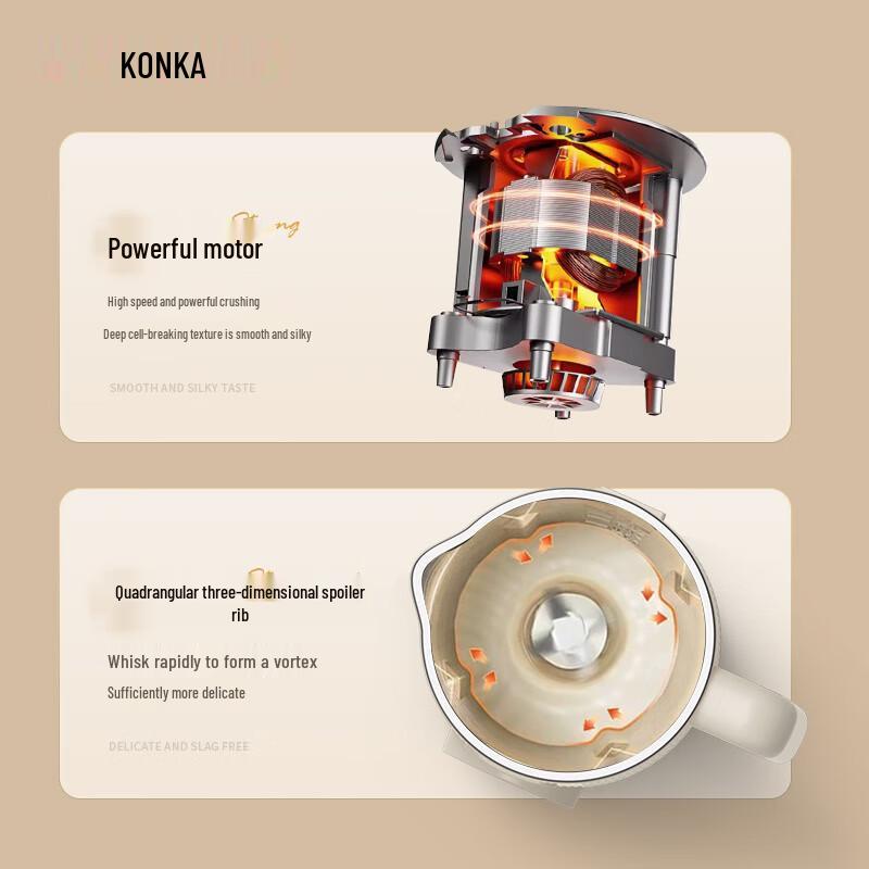 KONKA 1.2L Automatic Multifunction Soy Milk Maker KDJJ-1502E-W CN Plug (adapter Included)