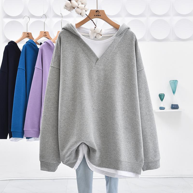 Damenmode Lässig Farbblock-Print Langarm Kapuzenpullover & Sweatshirts