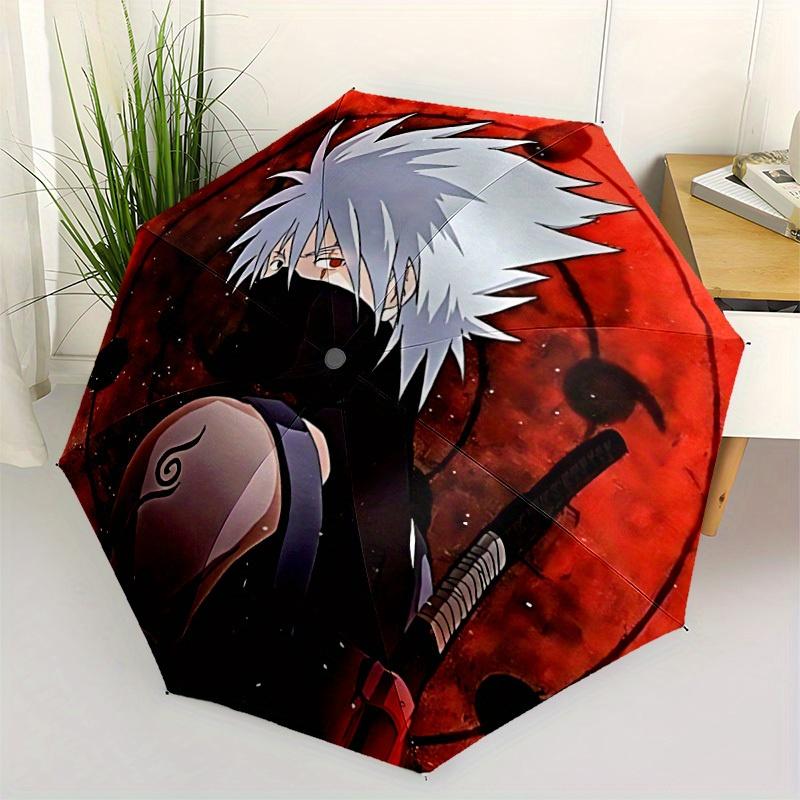 1pc Kakashi Hatake Automatic Umbrella Durable Iron Frame & Plastic Handle, Gift for Men & Women, Sturdy Construction, Playful Design yy250826189