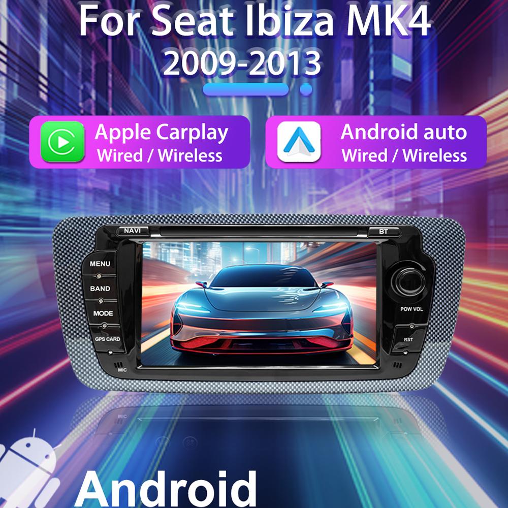 Autoradio Android pentru Seat Ibiza MK4 6j 2009-2013 Carplay Player Multimedia Unitate Principală Autoaudio 2Din Stereo Auto Navigație GPS 2+32GB