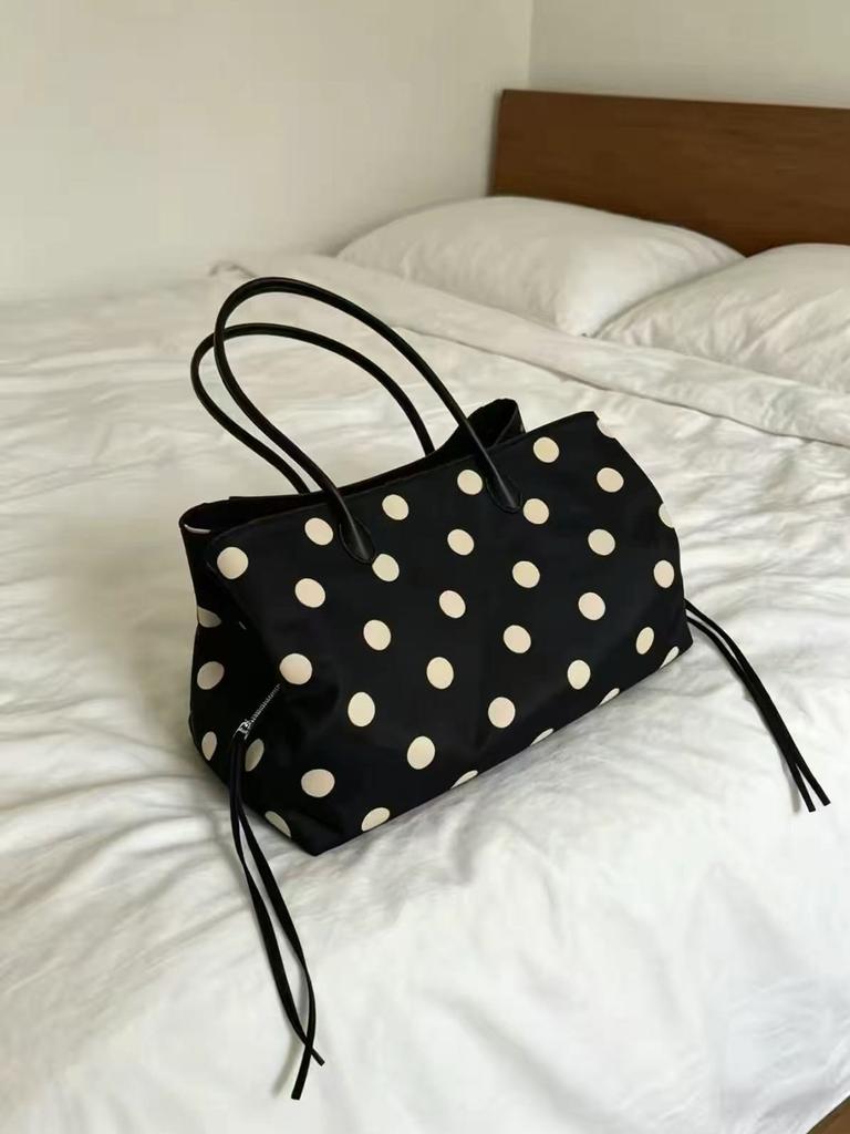 Large Capacity Handbag - Dotted Tote Bag - Simple and Fashionable Single-shoulder Bag for Daily Use