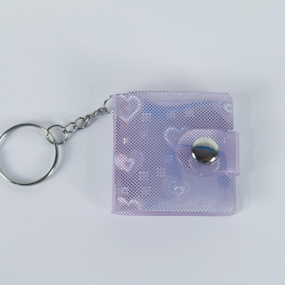 Mini 1-2 Inch Photo Album with Keychain and Stickers for Children's Memories