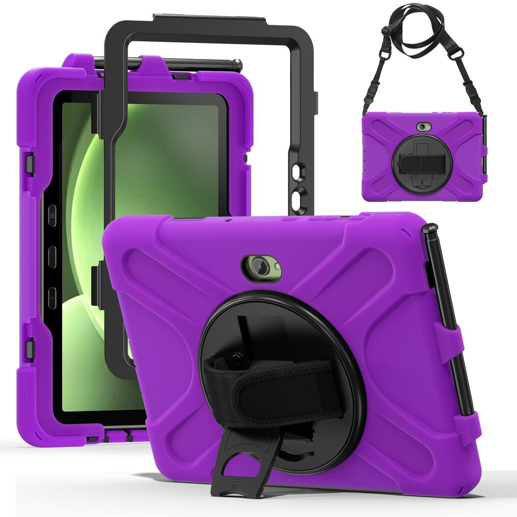 For Samsung Galaxy Tab Active5 Pro X350/X356B/Active Pro T540/T545/T547/Active4 Pro T630/T636 Kickstand Case Cover with Shoulder Strap