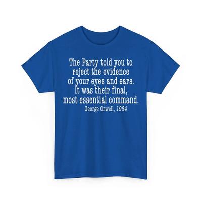 George Orwell 1984 Anti-Trump Liberal Resis100% Cotton T-shirt Mens Womens Tees Top, Unisex Political Activist