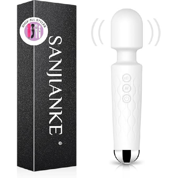 Vibrator Wand,Adult Sex toy Wand, G Spot Dildo, Clit Vibrator, Sex Vibrators,Clitoris Stimulation,with 8 Speeds & 20 Patterns, Quiet,Fully Waterproof