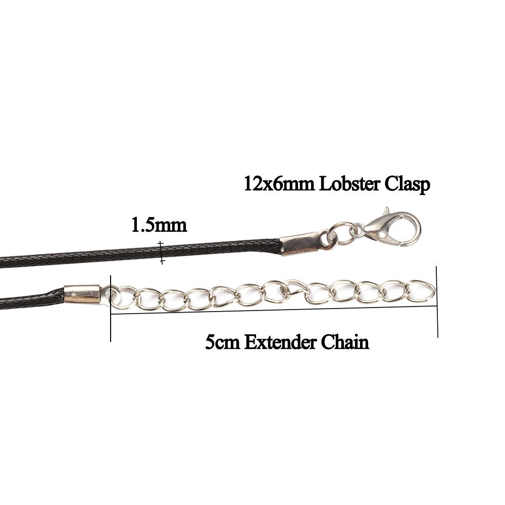 10-20pcs 45cm+5cm Lobster Clasp String Cord Real Leather Adjustable Braided Rope for Necklace Jewelry Making DIY Accessories
