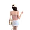 #Summer Letter Print Spice Girl Style Beautiful Back Underwear Women's Suspender Small Vest with Chest Pad Inner Primer