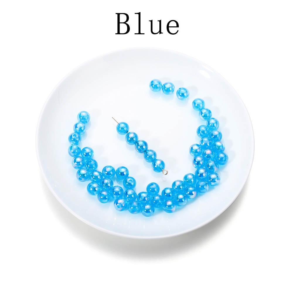 6/8/10mm Imitation ABS Pearl Beads Rainbow Color Round Loose Spacer Bead Scrapbook Decoration DIY Jewelry Making Accessories