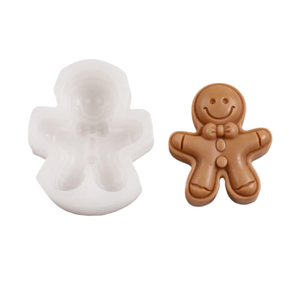 Gingerbread Man Candle & Chocolate Mold - Christmas Scented Gypsum Ornament
