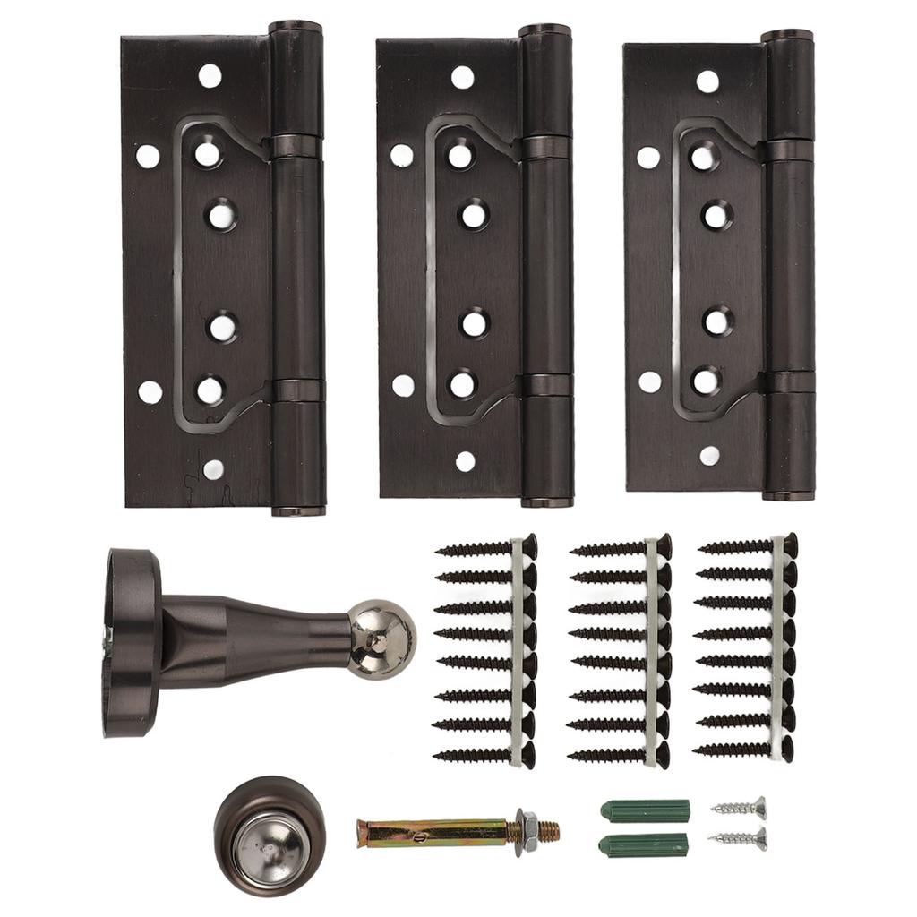 5 Inch Door Hinge Kit with Magnetic Door Stop Metal Quiet Strong Load Bearing Door Hinge for Bedroom