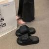 Thick-soled outer slippers women's summer Velcro high-end feeling stepping on shit muffin small non-slip beach cool slippers women