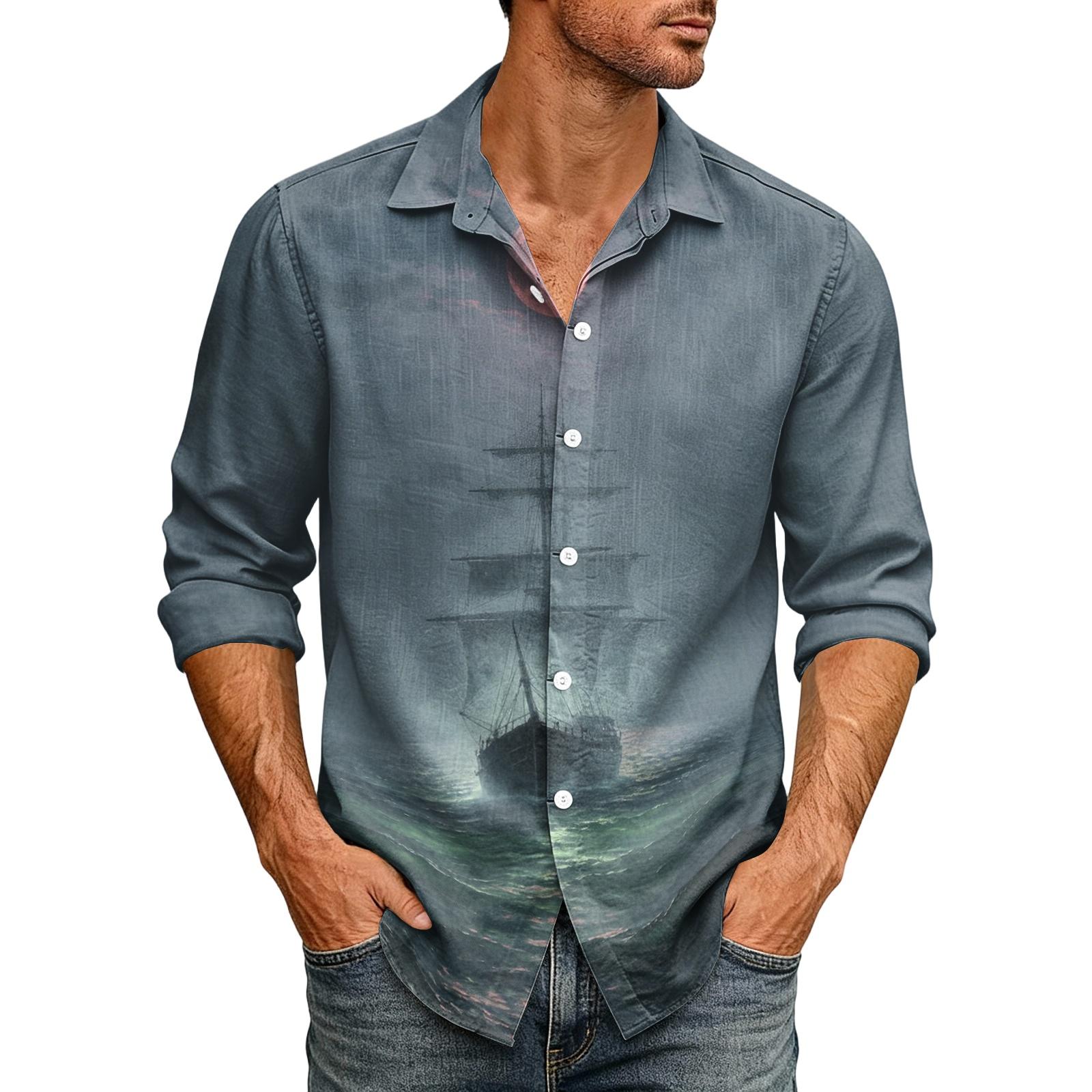 Men s Long Sleeve Cardigan with Halloween Print for Costume Party Casual Wear XXL