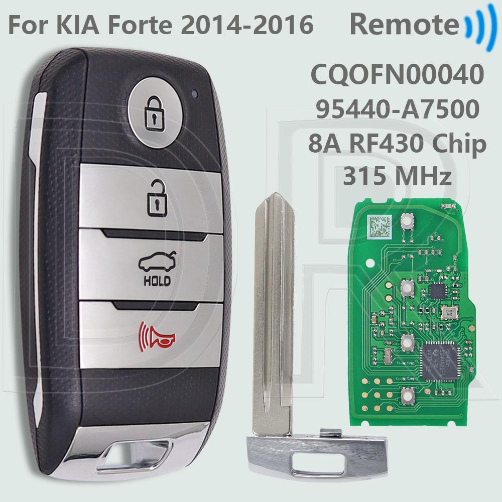 DR 95440-A7000 433MHz 95440-A7500 315MHz 8A Chip Proximity Car Remote Key For KIA K3 2013-2014 Forte 2014-2016
