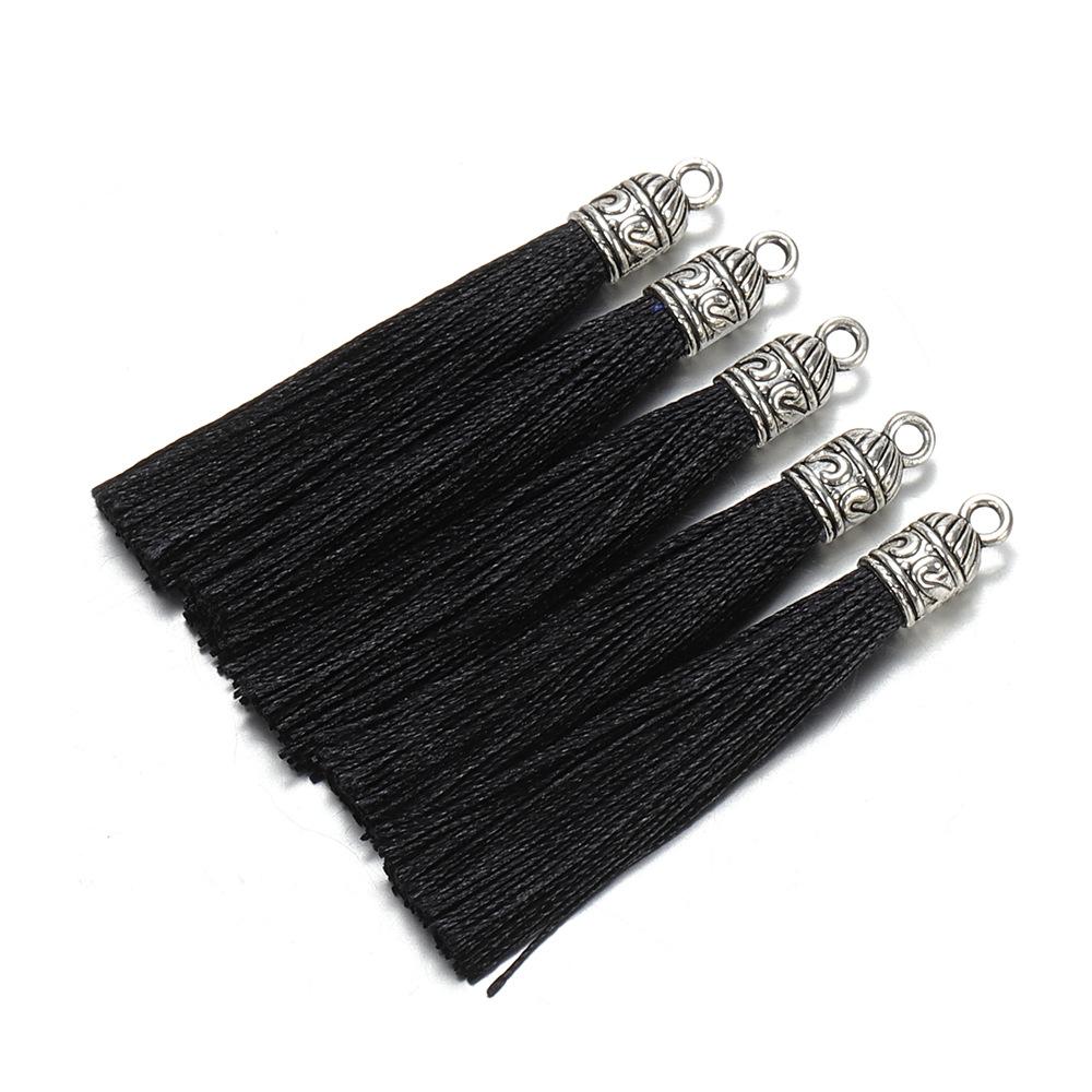 Tone Tassel Pendant Necklace with Beaded Caps for Women