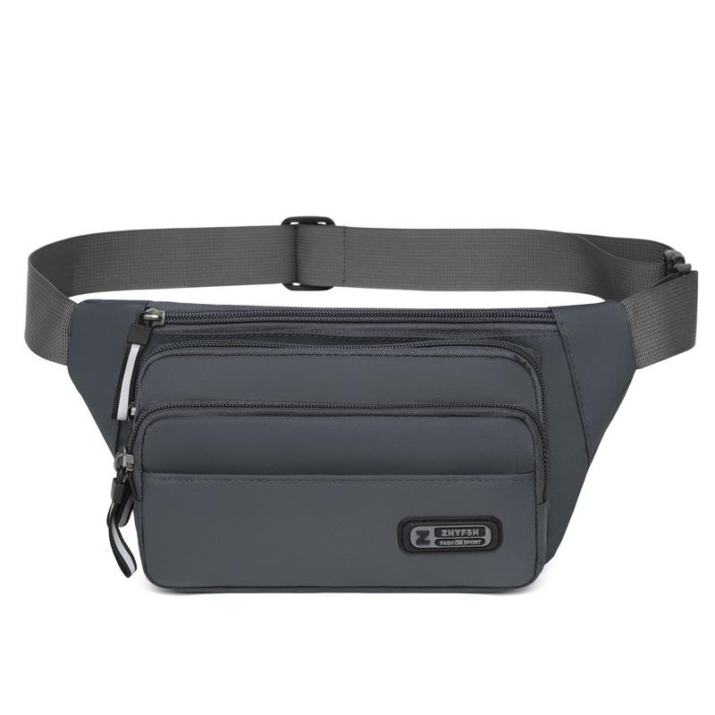 

Спортивная поясная сумка для улицы, мужская, большой вместимости, на плечо, через плечо, из ткани Оксфорд, для бега, нагрудная сумка серый