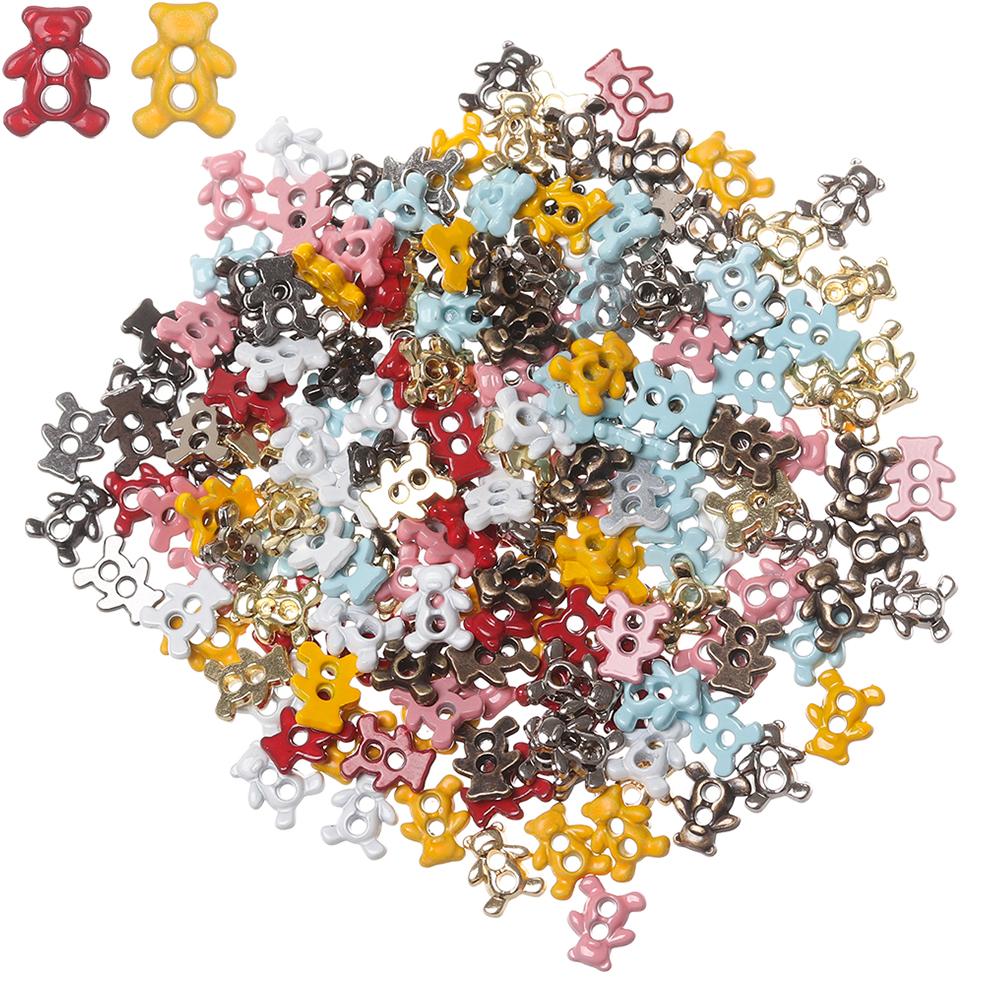 20/40Pcs Mini 6mm Metal Buckle Bear Pattern Decor Buckles for 1/6 Kid Doll Toy Button Buckle DIY Doll Clothes Sewing Accessories