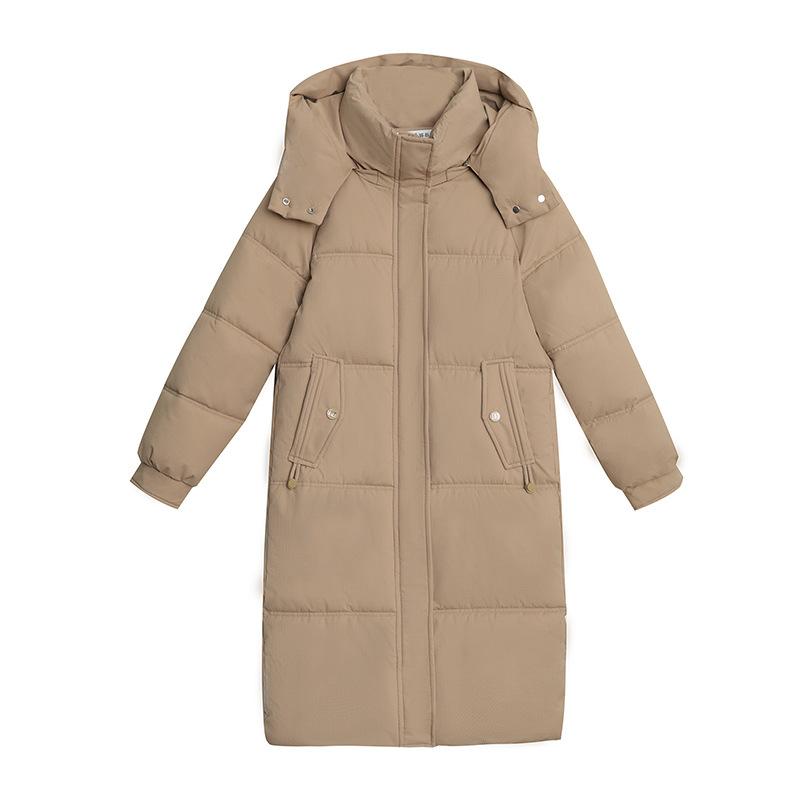 New Korean Version of Fashion Large Size Thickened Slim-fitting Hooded Medium and Long Cotton-padded Jacket