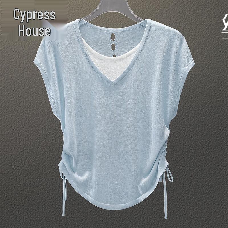 Women s Round Neck Color-Block Knitted Pullover Top One Size