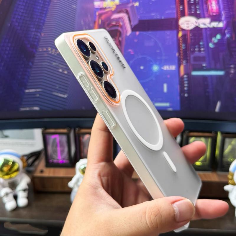 Slim Matte Clear Magnetic Phone Case For Samsung S25 S24 S23 S22 S21 Note 20 Ultra Plus FE A17 A07 A56 A26 A36 A16 A06 A55 Cover