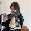 New Couple Style Ins Houndstooth Plaid Scarf for Women Winter Korean Style Versatile Student Warm Scarf for Men