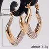 Elegant And Simple Hanging Earrings Women'S, Copper Inlaid Zircon Classic Geometric Shape Earrings