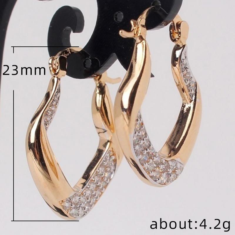 Elegant And Simple Hanging Earrings Women'S, Copper Inlaid Zircon Classic Geometric Shape Earrings