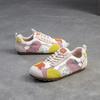 Johnature Color Contrasting Casual Flat Shoes Comfortable Lightweight Soft Soled Retro Women's Shoes