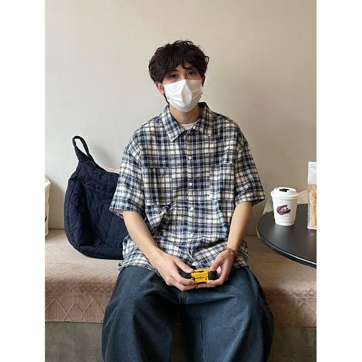 2024 Spring New Checkered Shirt Men'S Long Sleeve American Retro Trendy Brand Pique Handsome Loose Shirt Coat