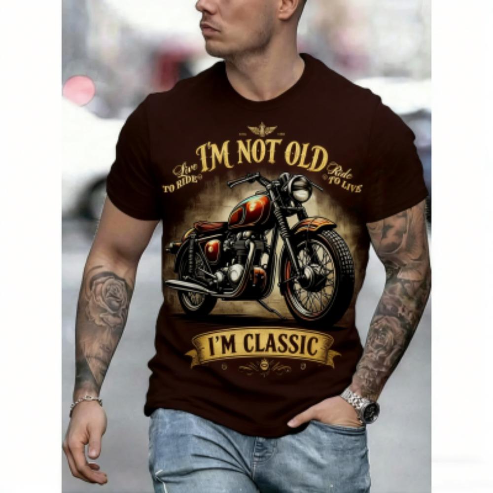 Fashion Europe America Summer Men's T-Shirt Motorcycle 3D Print Tees Top Loose Short Sleeve Streetwear Oversized Women T-shirt