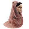 Women Gold Sequins Hijab Scarf, 70x180cm Polyester Shawl Head Cover Daily Wear