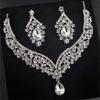 Sophisticated Wedding Jewelry Ensembles with Clear Rhinestones Necklace and Stylish Earrings Fashion Accessory