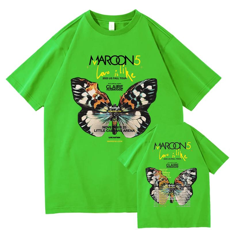 Maroon 5 All Night Tshirt Short Sleeve Cotton Male T-shirt Casual Fashion Unisex Streetwear Hip Hop Men Women Fans Clothing Tops