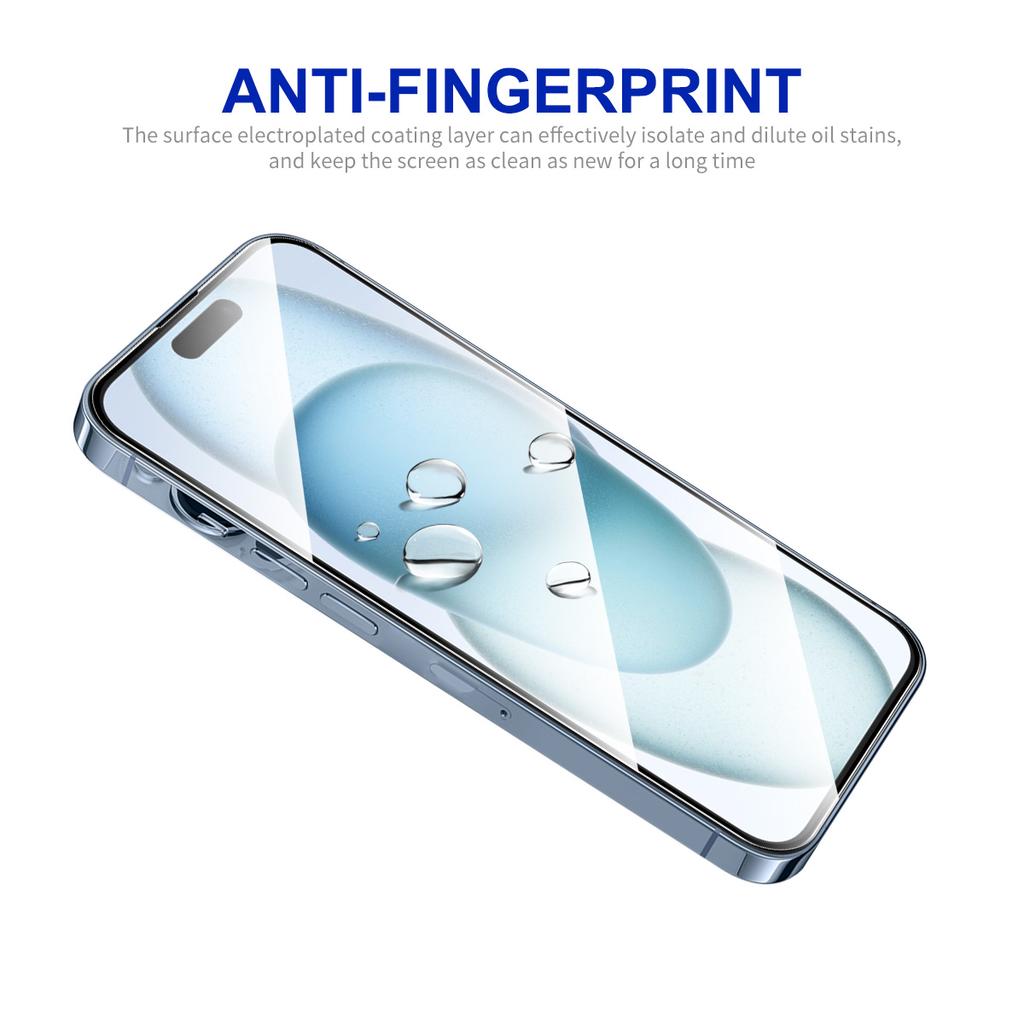 ENKAY HAT PRINCE For iPhone 16 Plus/15 Plus High Aluminium-Silicon Glass Film 9H Anti-Fingerprint Screen Protector
