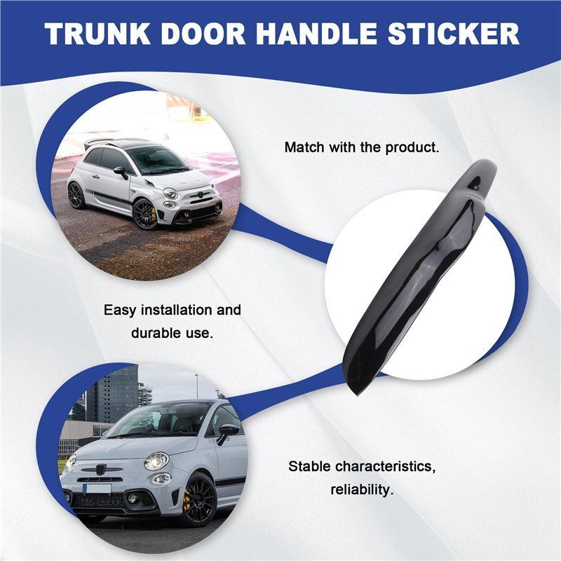 

AU63-For Fiat Abarth 500 595 695 Car Trunk Door Handle Cover Decorative Sticker Tailgate Handle Cover Glossy Black