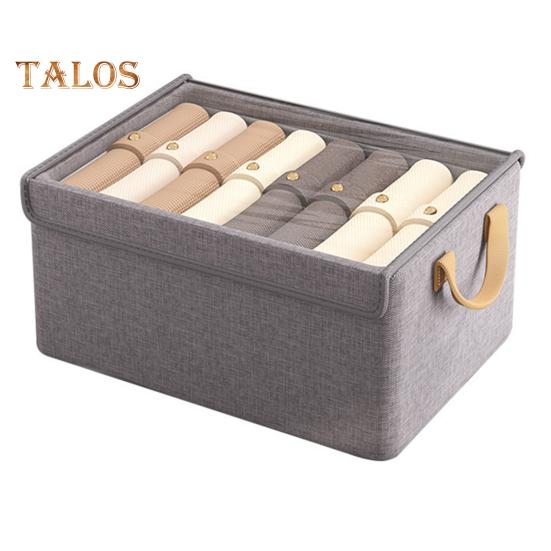 

Корзина для хранения одежды с усиленной ручкой, вместительная штабелируемая корзина для хранения с крышкой, органайзер для одежды серый