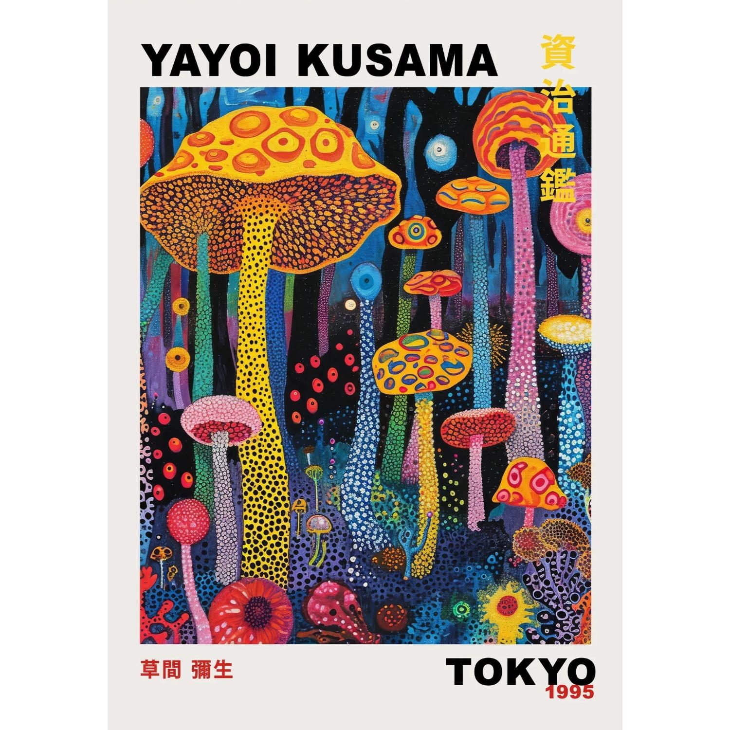 

Красочный постер Яёи Кусамы «Горы и реки» Винтажный японский матовый холст Материал Фреска Галерея Спальня Настенное искусство 30x45cm No Frame