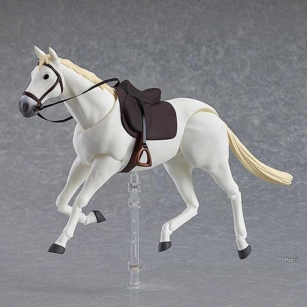 Figma At Süper Hareketli Aksiyon Figürü - Beyaz ve Kahverengi Model Süsü