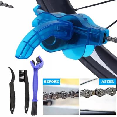 Tragbarer Fahrradkettenreiniger Fahrradbürsten Schrubber Waschwerkzeug Mountainbike Reinigungsset Outdoor-Zubehör
