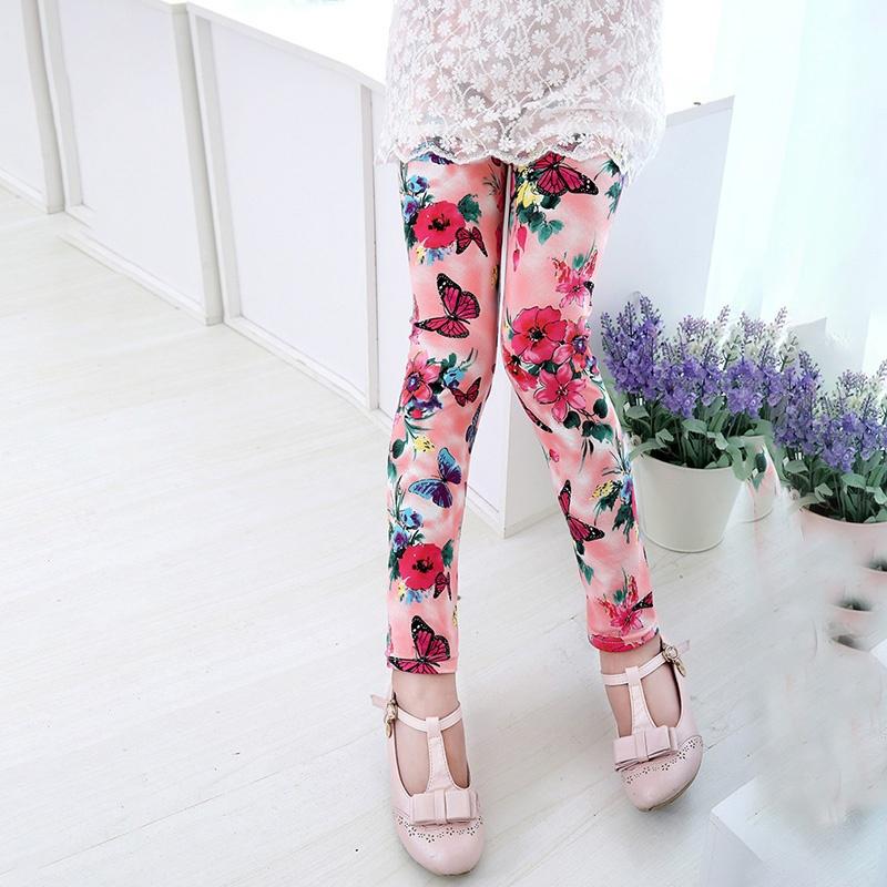 FEITONG Big Girls Pencil Pants Children Trousers New Printing Leggings Flower Kids Classic Pants