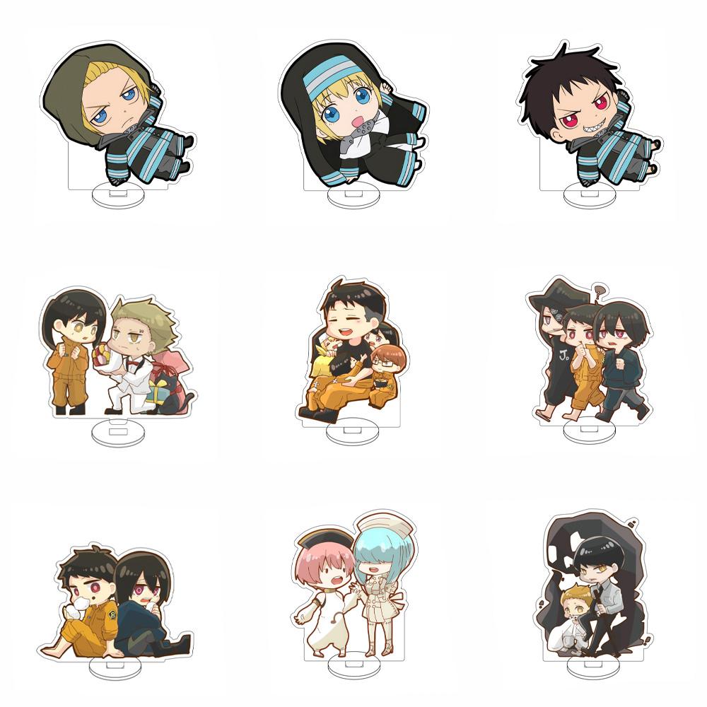 10CM AnimeFire Force Figure Stand Model Shinra Kusakabe/Arthur Boyle/Akitaru Obi Cute Desk Decor Standing Sign Gifts