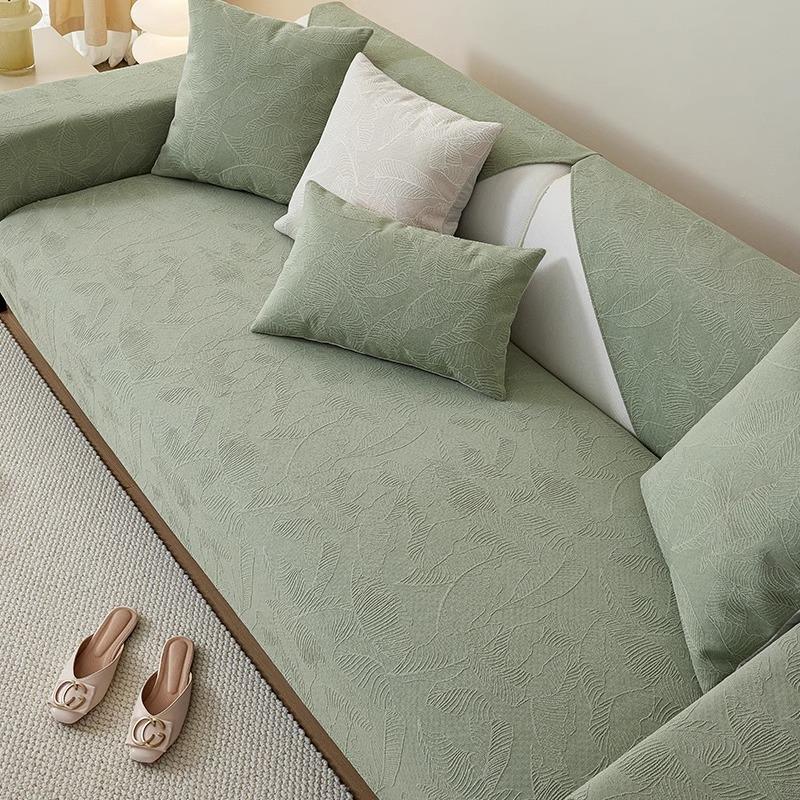 Chenille Jacquard Sofa Cushion Four Seasons Universal Solid Color High Sense Modern Simple Cushion Non-Slip Sofa Cover Towel