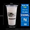 Einwegbecher aus transparentem Kunststoff für Bubble Tea mit Deckel