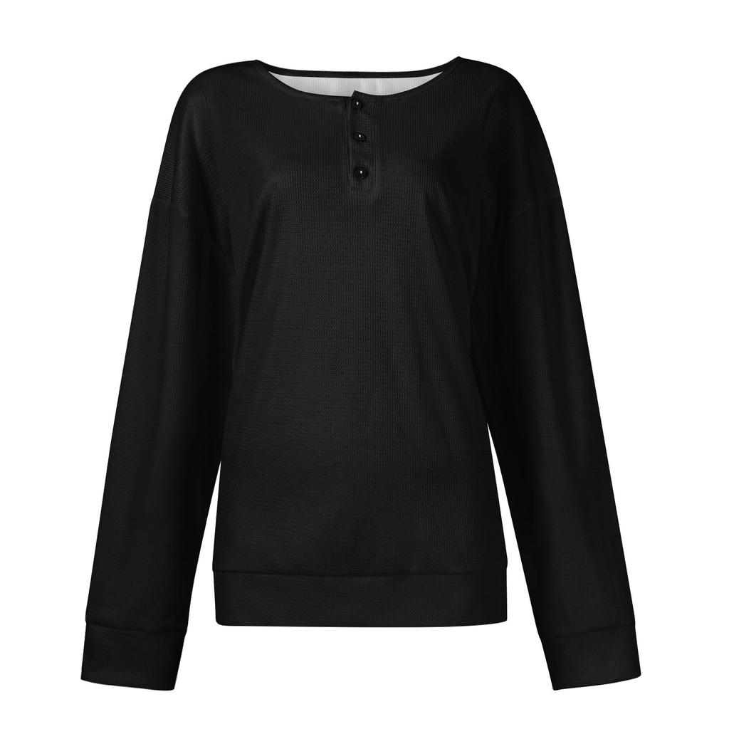 Women's Casual Shirts Long Sleeve Tops Button Up V Neck Loose Knit Fall Favorites For Women