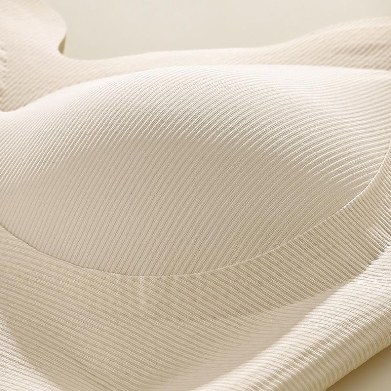 L-XXXL Women's Seamless Underwear Fixed Cup Wireless Sports Bra Large Size Gathered Vest