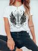Unisex Guitar Wings  Print Sports T-Shirt Round Neck Short Sleeve Workout Shirts Sportswear for Women Harajuku Goth Tops
